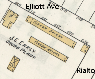 Site of the Elliott Ave Pigeon Aviary (1920)