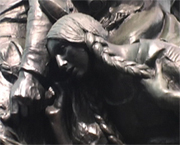 Close-up of Sacagawea in the Lewis & Clark Memorial