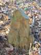 An un-inscribed fieldstone in the cemetery.